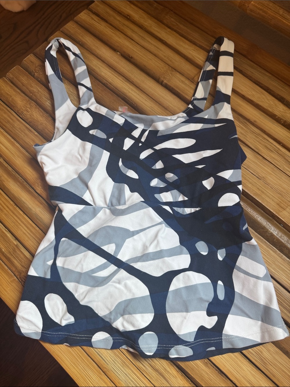 FP Movement by Free People Navy & Light Gray Abstract Print Tank XS